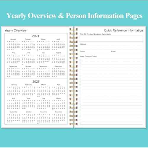 Bill Payment Tracker Notebook - Monthly Bill Organizer & Planner for Personal Budgeting Financial, Payments Checklist Organizer, 5.8" x 8.5", Teal Floral