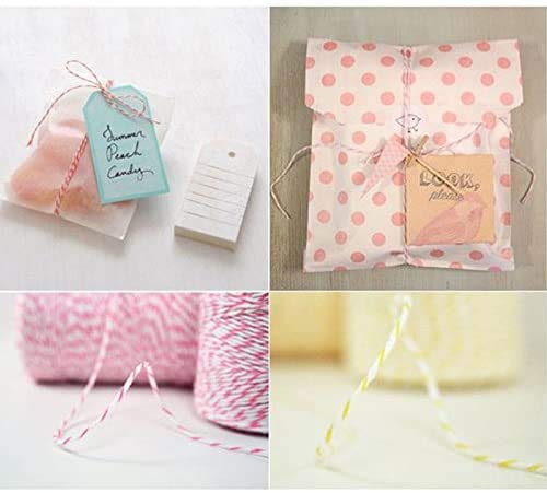 Jijacraft Pink & White Twine String 2mm x 100m, Heavy Duty Craft Cord
