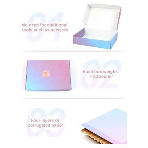 Pack of 45-9x6x2 Inch Shipping Boxes for Small Business, Purple Cardboard Corrugated Mailer Boxes for Shipping Packaging Craft Gift Giving Products