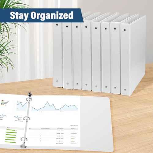 1-Inch 3-Ring-Binder with Pockets, 1'' Basic Binders 1-inch View Round Binders Holds 200 Sheets US Letter Size 8.5'' x 11'' - Bundle Packs Perfect for Home, Office, and School (1-inch)
