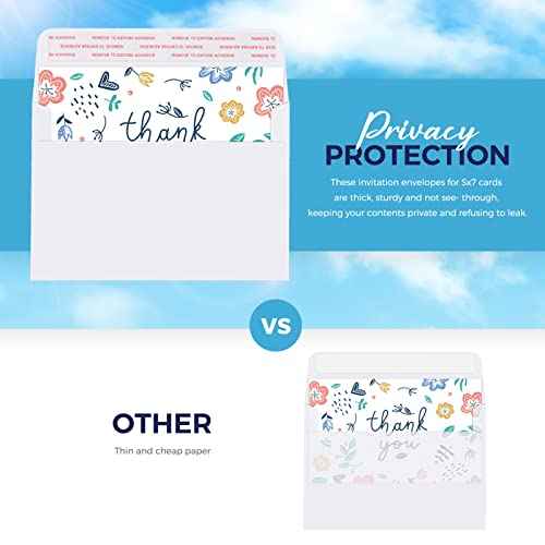 ACSTEP 500PACK 5 X 7 Envelopes, White A7 Envelopes Self Seal for Weddings, Invitations, Photos, Postcards, Greeting Cards Mailing,Baby Shower, Graduation