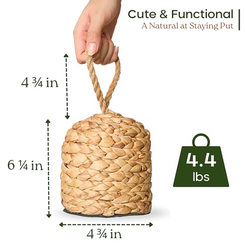 Water Hyacinth Door Stop 4.4 lb – Decorative Heavy-Duty Door Stopper