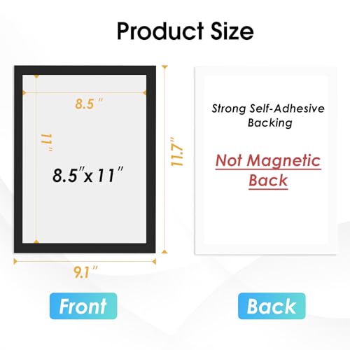 MaxGear 8.5 x 11 Inch Magnetic Sign Holder - 3 Pack for Walls & Display