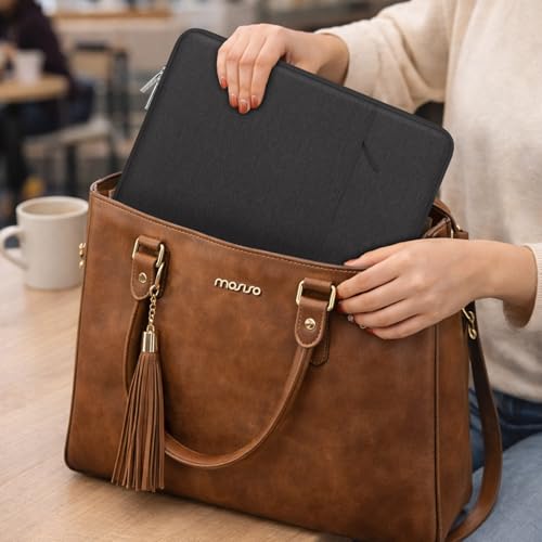 MOSISO 16 Inch Laptop Sleeve Bag with Front Pocket for MacBook Pro & More - Black