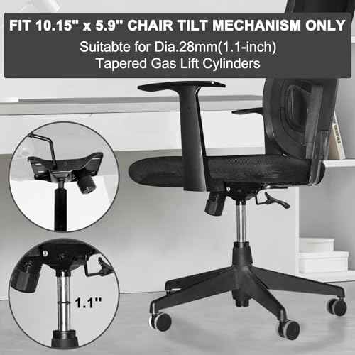 MySit Heavy Duty 300 LBs Office Chair Tilt Mechanism Replacement Parts, 5.9'' x 10.15" Mounting Holes Tilt Control Mechanism