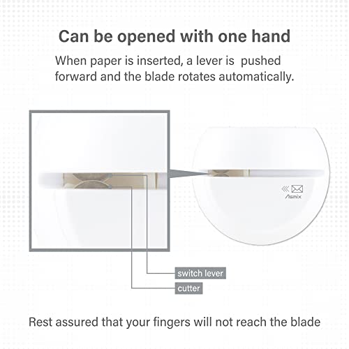 Asmix White Electric Letter Opener LO85W - Automatic Envelope Cutter Japan Import