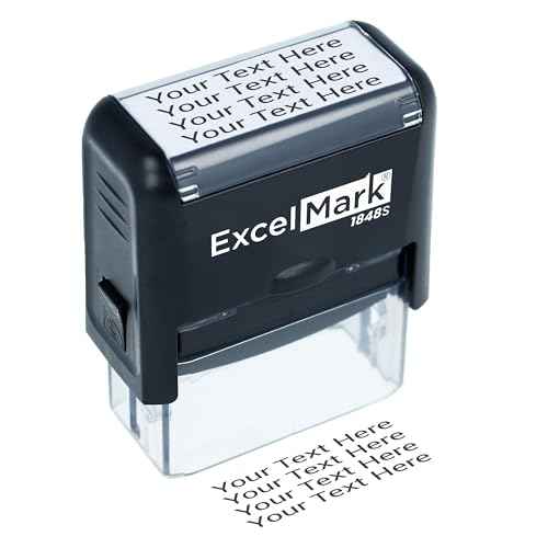 ExcelMark Custom Rubber Stamp ? Clean & Easy Stamping ? Personalized Self-Inking Stamp (Medium)