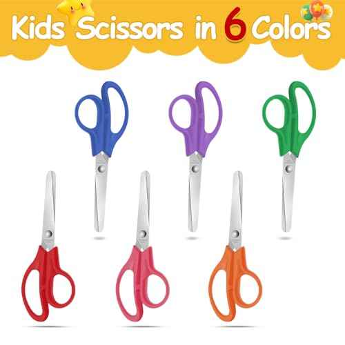 Kids 48 Packs Blunt Tip Safety Scissors Bulk,5" Stainless Steel Craft Scissors for Preschool Classroom Home