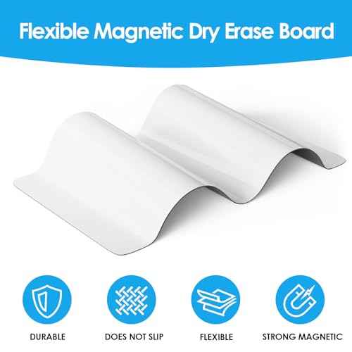 MaxGear Small Magnetic Dry Erase Board Sheet for Refrigerator, Fridge Whiteboard for Kitchen, 12"x8" White Board Organizer and Planner with Stain Resistant Technology, Include 1 Eraser, 3 Markers
