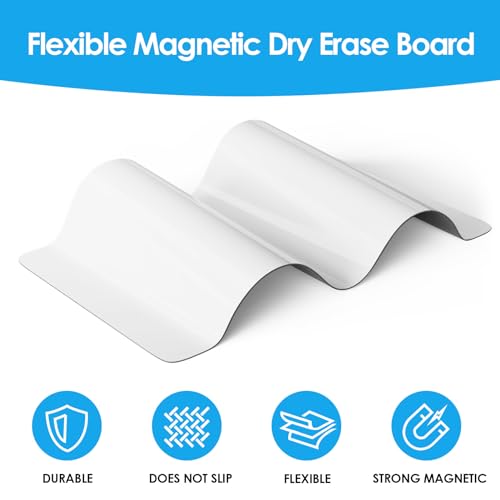 MaxGear White Magnetic Dry Erase Board 12x8 inches with Markers - A-White