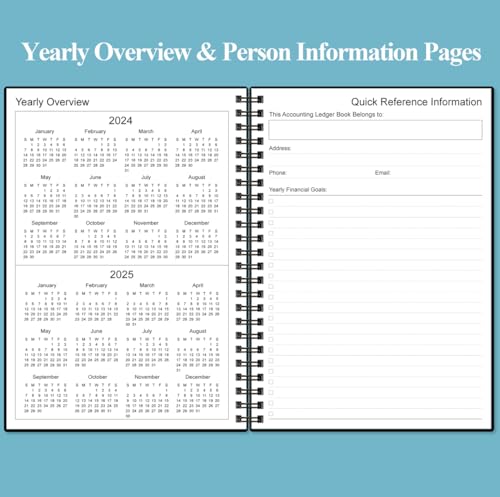 Heveboik Accounting Ledger Book A5 64-Sheet 128 Pages Black 5.8 x 8.4