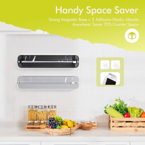 Aluminum Foil & Plastic Wrap Dispenser with Cutter - Magnetic