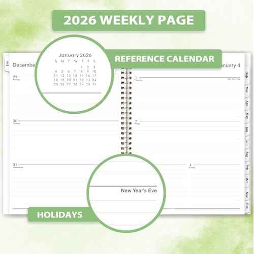 2026 Planner - Planner 2026 Weekly and Monthly with Tabs, 9¡¯¡¯ ¡¿ 11¡¯¡¯, Jan 2026 - Dec 2026, Hardcover, 12 Monthly Tabs, Premium Paper, Twin-wire Binding, Inner Pocket