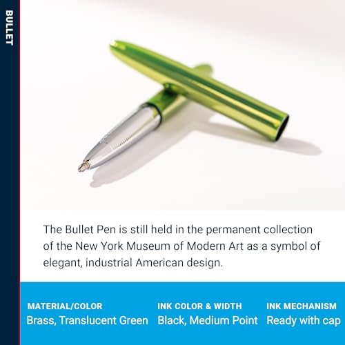 Fisher Space Pen Aurora Borealis Bullet Space Pen, Ballpoint, Lime Green, Black Ink, Pocket Clip, Gift Box