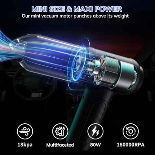 Compressed Air Duster, Perfect Replacement for Compressed Air Canisters, Keyboard Cleaner, Computer Cleaner, Cordless Air Duster, Up to 150,000 RPM, 9000mAh Duster