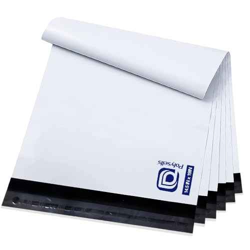 POLYSELLS 100 Pcs 14.5x19 Inch Poly Mailers Shipping Envelopes, Strong Adhesive Sealing, Waterproof, and Tear-resistant Postal Mailing Bags for Clothing, Books, and Accessories