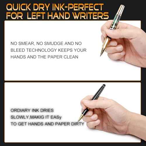 24K Gold Luxury Rollerball Pens for Men Women, Smooth Writing Premium Office Pens for Business, Panda Design Executive Gift for Boss Birthday Anniversary (Black)