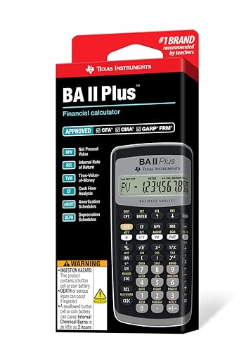 Texas Instruments BA II Plus Financial Calculator for Business & Exams