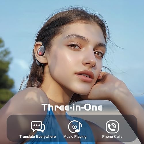 IAMJOY Language Translation Earbuds, 163 Two Way AI Translator Earbuds Language Translator OWS Earbuds Real Time 3-in-1 Online Translator Device with APP Fit iOS £¦ Android for Travel Business Learning