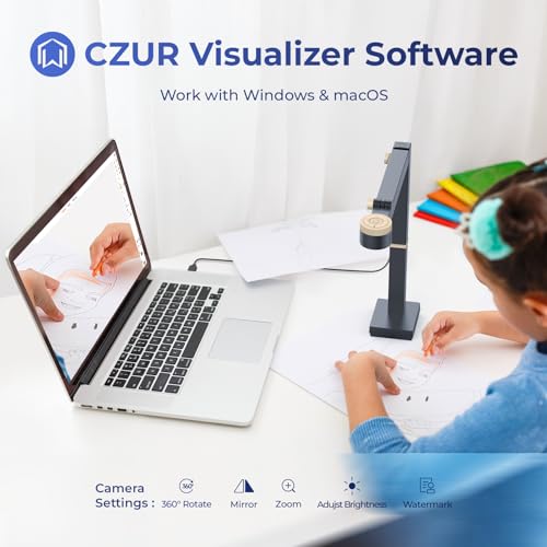 CZUR Fancy S Pro USB 12MP Document Camera for Teachers & Presentations