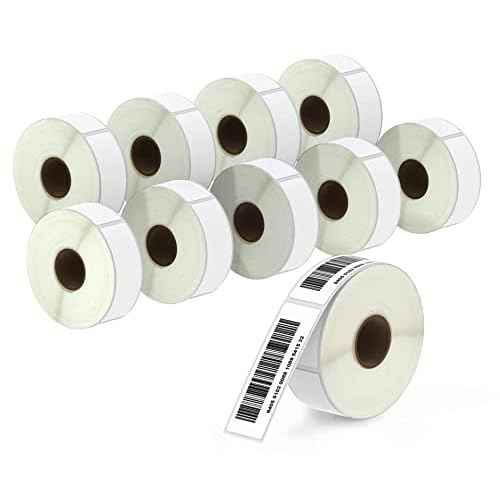 BETCKEY - 1" x 3" (25 mm x 76 mm) Barcode & Address Labels Compatible with Zebra & More Label Printer,Premium Adhesive & Perforated [10 Rolls, 5200 Labels]