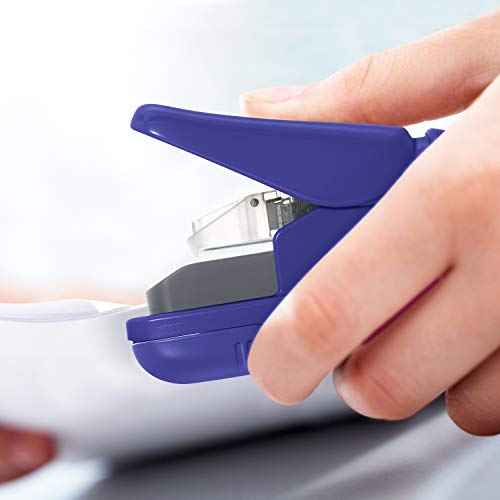 PLUS Paper Clinch Compact Staple-Free Stapler ? Fastens up to 5 Sheets, No Staples Needed, Eco-Friendly, Safe for Kids, Blue