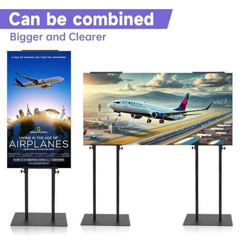 Poster Stand for Display - Double Sided Banner Board Holder w/ Non-Slip Heavy Duty Base, Adjustable Height Up to 80 inch, Standing Sign Holder for Foam Display (1 Pack)
