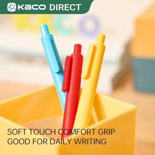 Kaco PURE Gel Pens 20 Pieces 0.7mm Assorted Color Ink Aesthetic Journaling Pens Cute, Retractable, Soft Touch Barrel, Quick Drying
