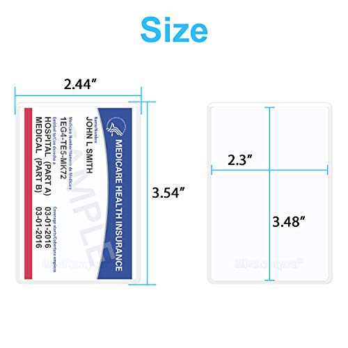10 Pack Medicare Card Protector Sleeves 6 Mil Clear PVC Wallet Size