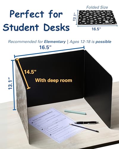 Black 25 Pack Privacy Folders for Students Desk Dividers Testing Shields