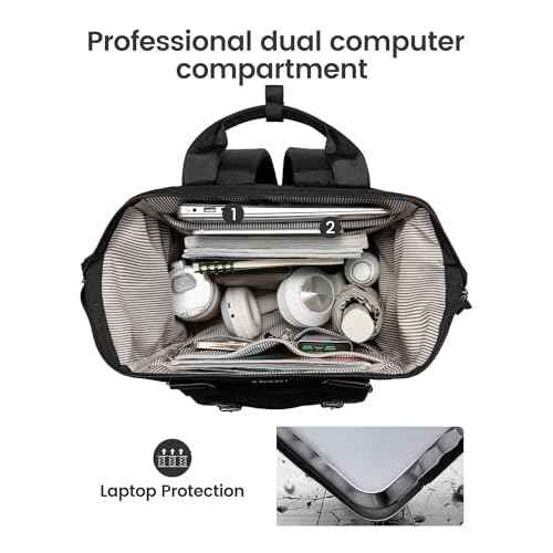 LOVEVOOK Laptop Backpack for Women, 15.6 Inch Work Business Backpacks Purse, Large Capacity Teacher Nurse Bag Work Travel Computer Backpacks, College Bookbag for School, Water Resistant Daypack, Black