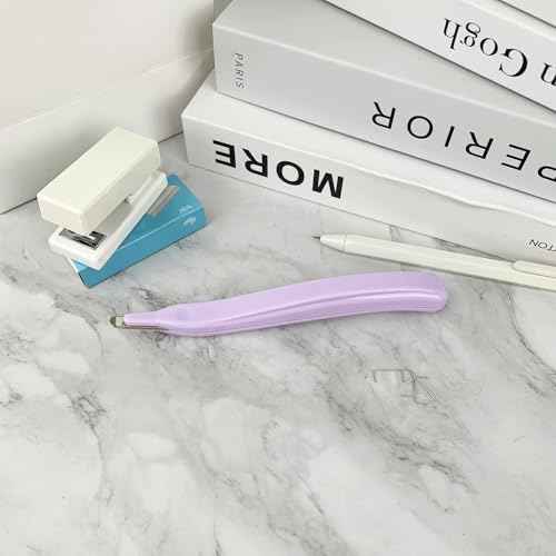Professional Staple Remover Tool, Magnetic Tip Design Facilitates Collection of Staples, Staple Remover Stick for Home, School, and Office, Purple