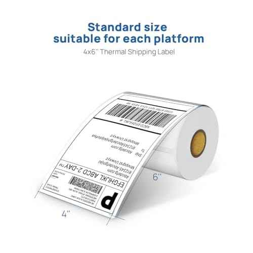 POLONO Genuine 4"x6" Direct Thermal Shipping Label, Perforated Postage Shipping Labels Compatible with POLONO PL60, PL70E and PL420 Label Printer, Permanent Adhesive, Commercial Grade, 880 Pack/4 Roll