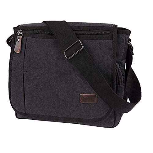 Modoker Messenger Bag for Men, 13 Inches Laptop Satchel Bags, Canvas Shoulder Bag with Bottle Pocket