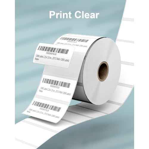 2.25" x 1.25" 3-Proof White Direct Thermal Labels for Zebra ZD410 ZD411 LP2824 ZD421 ZD420 GK420D, 12 Rolls 12000 Pcs 2-1/4x1-1/4 Barcode Return Address Labels Used with Rollo MUNBYN