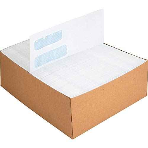 Business Source #10 Envelopes with Security Tint, Double Windows, 9.5" x 4.125", White, 500 Count