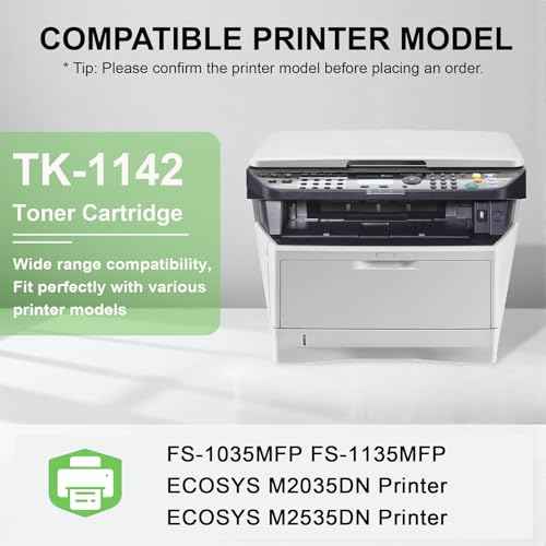 2 Pack TK1142 Black Toner Cartridge: Compatible TK1142K TK-1142 Toner Replacement for Kyocera TK-1142 Toner Cartridge for FS-1035MFP FS-1135MFP ECOSYS M2035DN M2535DN Laser Printer, 7,200 Pages Each