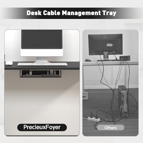 Standing Desk Frame, Electric Adjustable Legs with Memory Presets, Stand Up Desk Frame Workstation, with Cable Management Tray, 4pcs Headphone Hook, for Home Office