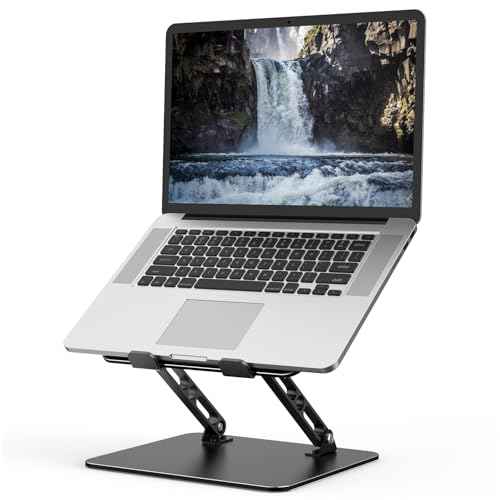 Adjustable Laptop Stand for Desk, Metal Foldable Laptop Riser Holder, Portable Desktop Book Stands, Ventilated Cooling Computer Notebook Stand Compatible with 10-15.6¡± Laptops