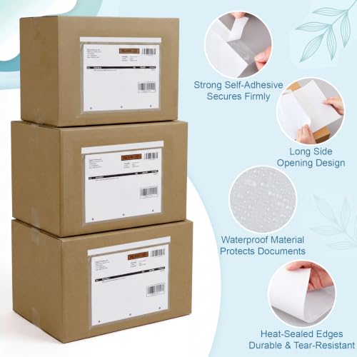Maitys 500 Pack 9.5x11.5 Inch Clear Self-Adhesive Shipping Label Sleeves