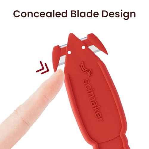 Safety Box Cutter Knife, 12 PCS Stainless Steel Lobster Safety Utility Cutter with Ergonomic Film Cutting Blade for Box, Carton, Shrink Wrap