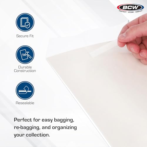 BCW Current Resealable Comic Bags & Boards | Preloaded Sleeves & Backer Boards for Modern Comics (100 Pack)