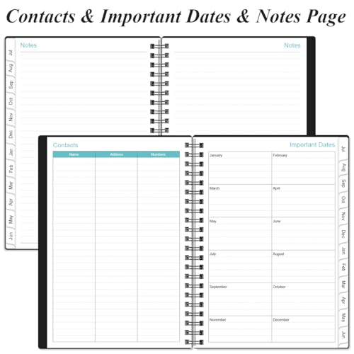 Heveboik Black A5 Weekly & Monthly Planner 2026-2027 July - June Spiral Bound