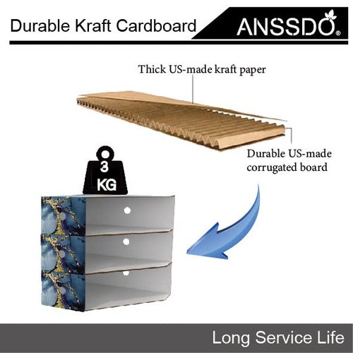 ANSSDO 12 Pack Cardboard Magazine Holder Premium Magazine File Holder Organizer, Magazine File Organizer, Large Volume Magazine Storage Box as Book Bins or Folder Holder for Desk - Blue Gold 12 Pack