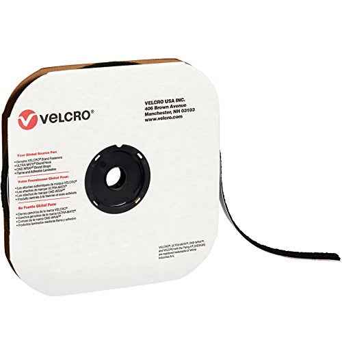 VELCRO Brand Tape (190911) Self-Adhesive Individual Strips, Loop, 3/4" x 75', Black (1 Per Case) for Home & Office