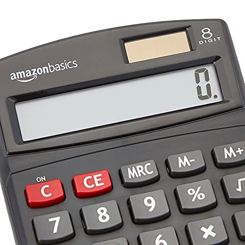 Black 8-Digit LCD Desktop Calculator - Portable & Easy to Use, 1-Pack