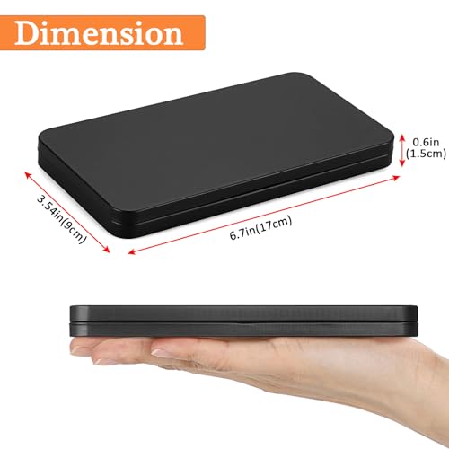 Hipiwe 4-Pack Metal Rectangular Cash Box with Lid - Small Black Currency Money Holder