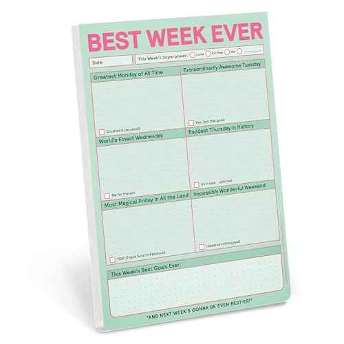 Knock Knock 6-Count Best Week Ever Pads, Weekly Planner Pads & To Do List Notepads, 6 x 9-inches (Pastel Edition)