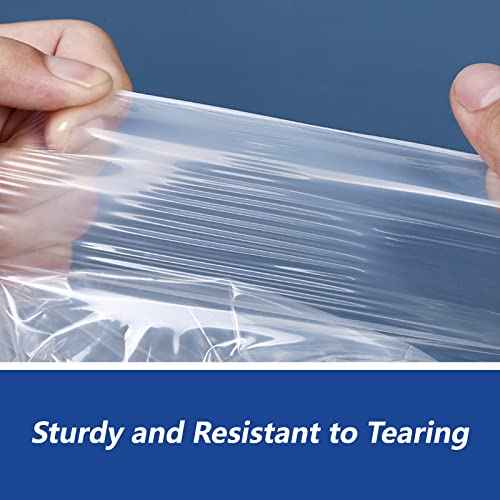 18" x 24" (100 Count) Self Seal Clear Poly Bags with Suffocation Warning for Packaging, Shipping, Clothing, Shirts & FBA - Resealable Adhesive
