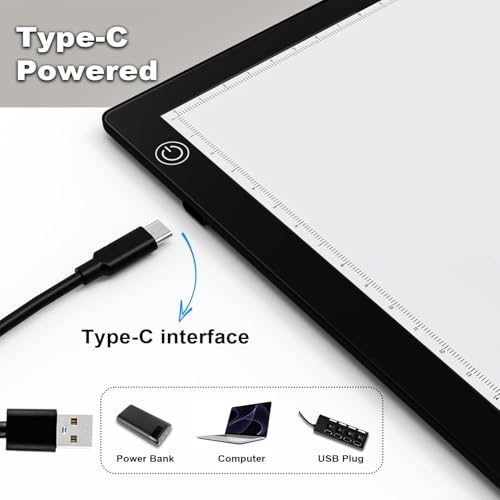DigitPro Black A4 Ultra-Thin LED Slide Viewer Light Box for Negatives